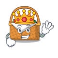 King picnic basket mascot cartoon