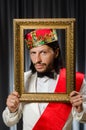 King with picture frame Royalty Free Stock Photo