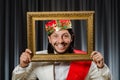 King with picture frame Royalty Free Stock Photo