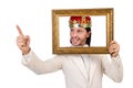 King with picture frame Royalty Free Stock Photo