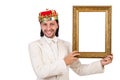 King with picture frame Royalty Free Stock Photo