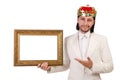 King with picture frame Royalty Free Stock Photo