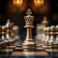 king piece on chess board, strategy concept, leadership concept