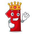 King plastic number one isolated on mascot