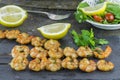 King prawns on skewers Royalty Free Stock Photo