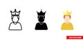 King prince icon of 3 types color, black and white, outline. Isolated vector sign symbol
