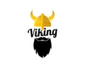 Viking illustration vector isolated on white background. Cool funny illustration