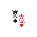 King and queen card symbols