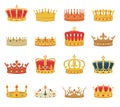 Set of crowns isolated on white background Royalty Free Stock Photo