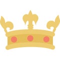 King queen gold crown vector icon isolated Royalty Free Stock Photo