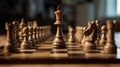 king or queen - a piece in the middle of the chessboard and on the edges of other pieces Royalty Free Stock Photo
