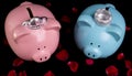 King & Queen Piggy Banks Royalty Free Stock Photo