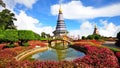 King & Queen stupa at the peak of Doi Inthanon