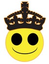Royal Smile Face Button Isolated