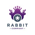 King rabbit logo design