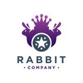 King rabbit logo design Royalty Free Stock Photo