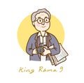 KING RAMA 9 Bhumibol Adulyadej vector.