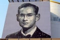 KING RAMA IX portrait painted on bangkok art and culture centre facade building