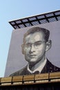 KING RAMA IX portrait painted on bangkok art and culture centre facade building