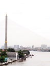 King RAMA the ninth bridge over CHAO PHRAYA river in BANGKOK ,THAILAND Royalty Free Stock Photo