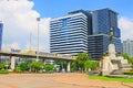 The King Rama VI Monument And Skytrain, Bangkok, Thailand