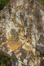 King Rama VI name engraved on the rock at Than Mayom Waterfall in Ko Chang, Trat