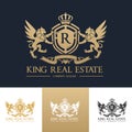 King Real estate logo template