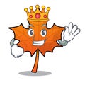 King red maple leaf mascot cartoon Royalty Free Stock Photo