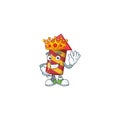 King of red stripes fireworks rocket on cartoon mascot style design Royalty Free Stock Photo