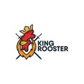 King Rooster Logo Icon Vector Template Design Illustration Royalty Free Stock Photo