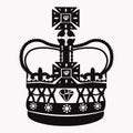 King rown logo vector Illustration. Royal black crown silhouette isolated on white background.