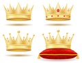 King royal golden crown vector illustration Royalty Free Stock Photo