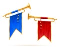 King royal golden horn trumpet vector illustration Royalty Free Stock Photo