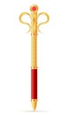 king royal golden scepter symbol of state power vector illustration