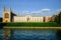 King's college from the river Cam, Cambridge, England Royalty Free Stock Photo