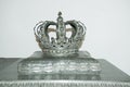 King`s crown resting on pillow on coffin in crypt, St. Peter's Church, Munich Royalty Free Stock Photo