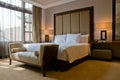 King size bed in a five star hotel suite room Royalty Free Stock Photo