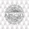 King-size grey icon or emblem with geometric cube white background