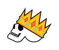 King skull. Head of  skeleton in crown. Vector illustration Royalty Free Stock Photo