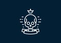 King of skull line art illustration Royalty Free Stock Photo