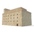 King Solomon`s temple Beit HaMikdash in hebrew name on white. 3D illustration