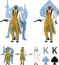 King of spades afroamerican mafioso godfather with