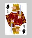 King of Spades playing card in funny flat modern style