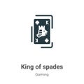 King of spades vector icon on white background. Flat vector king of spades icon symbol sign from modern gaming collection for