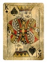 King of Spades Vintage playing card - isolated on white