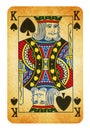 King of Spades Vintage playing card - isolated on white Royalty Free Stock Photo