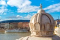 King Stephen`s crown on the Margaret Bridge. Budapest, Hungary