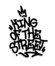 King of the street Tag Graffiti Style Label Lettering. Vector Illustration. Royalty Free Stock Photo