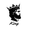 King symbol, logo. Black White style Vector illustration