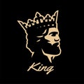 King symbol, logo. Black White style Vector illustration